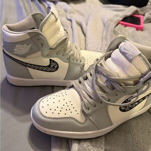 Dior Women's Gray and White Sneakers